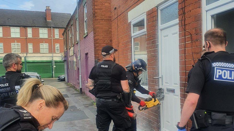 Officers raided three houses in Worksop