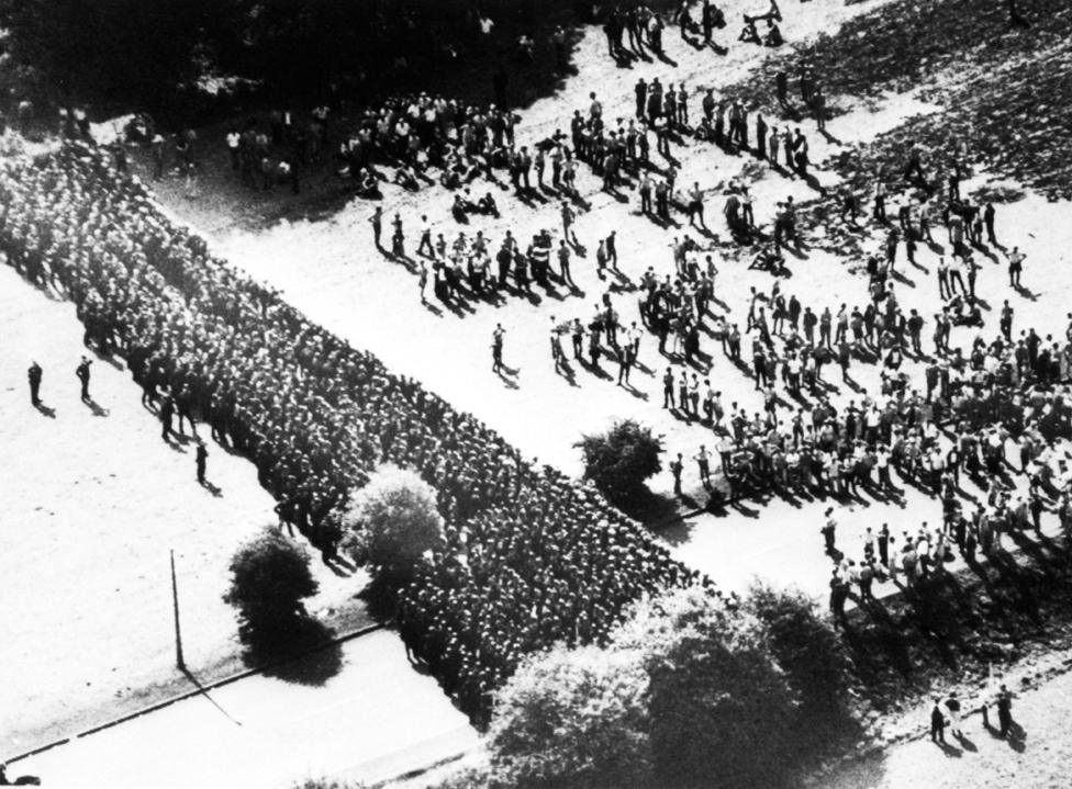 Aerial view of Orgreave conflict