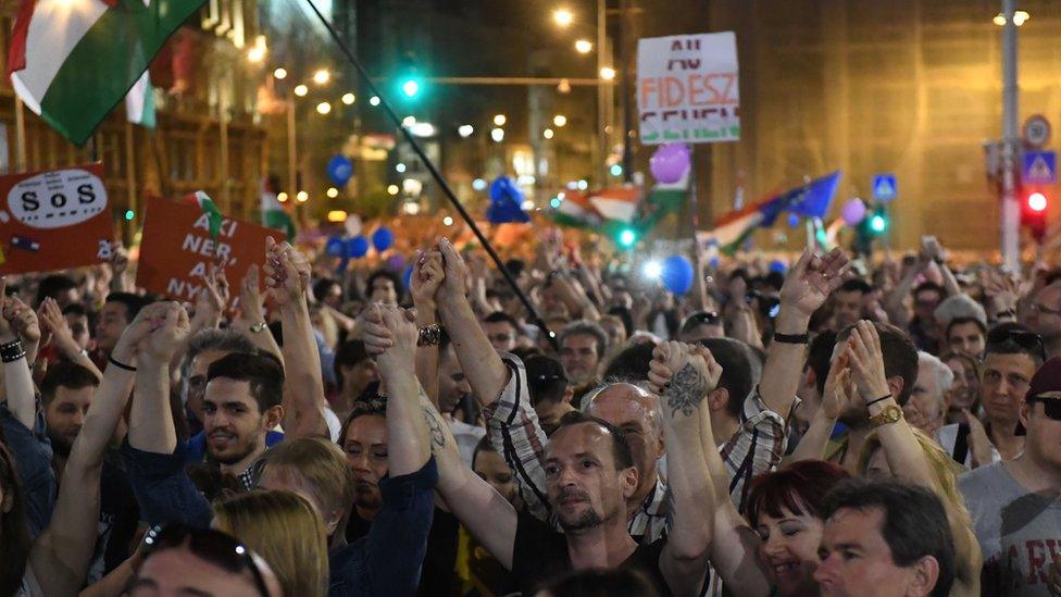 Opposition protest in Budapest