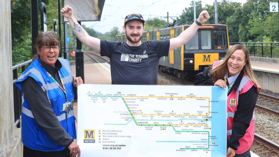 Metro customer service managers Louise Smith and Val Dejong with Ben Cook