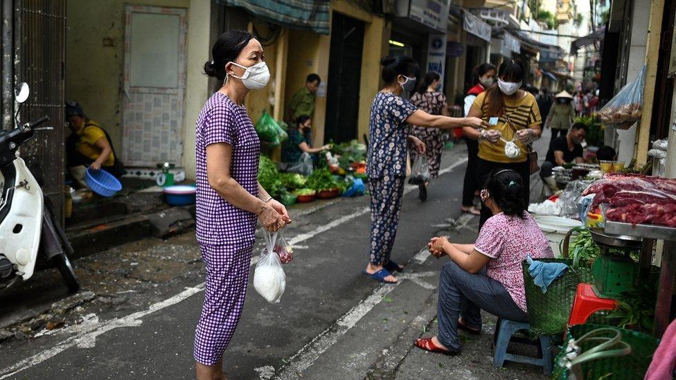 A street scene in Hanoi