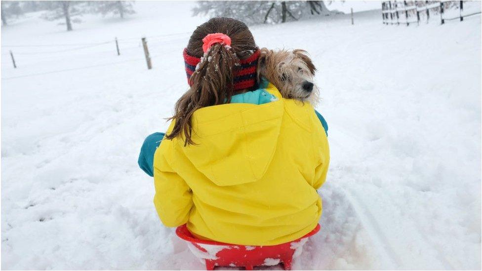 sledging child