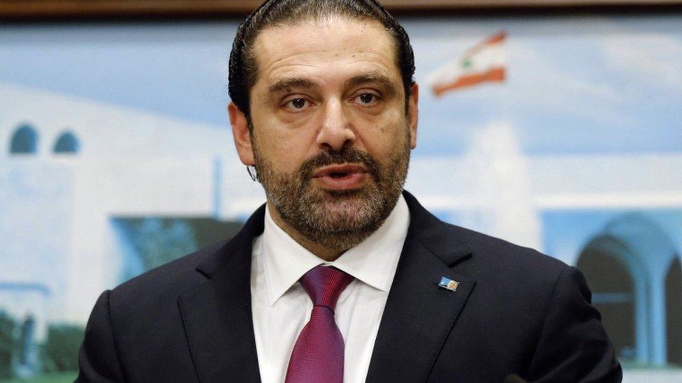 Lebanon's Prime Minister Saad al-Hariri speaks after a cabinet meeting in Baabda near Beirut