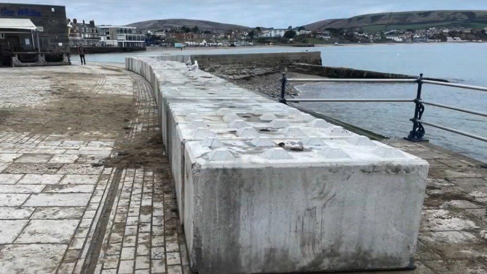 Swanage wave barriers