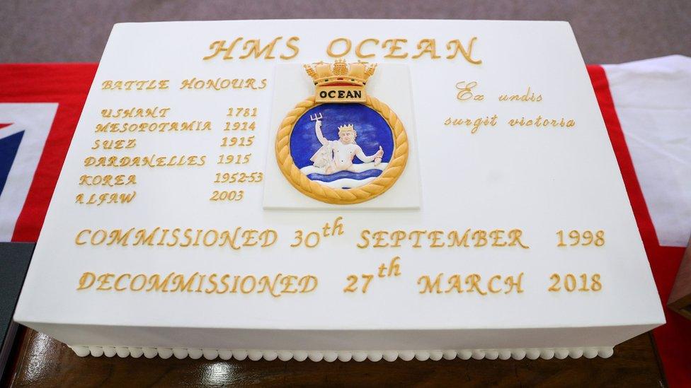 Cake for decommissioned HMS Ocean