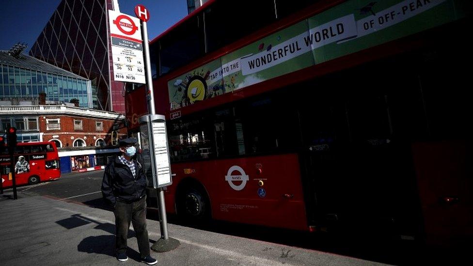 Person waiting for bus