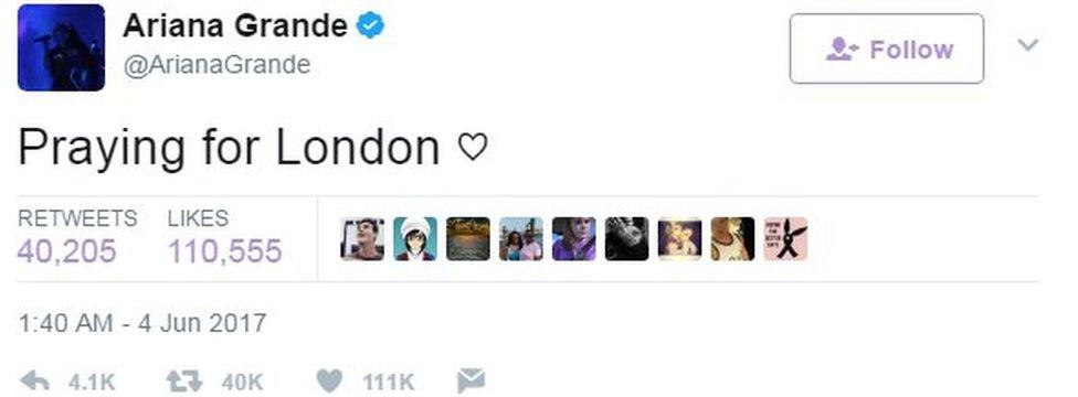 Ariana Grande tweet