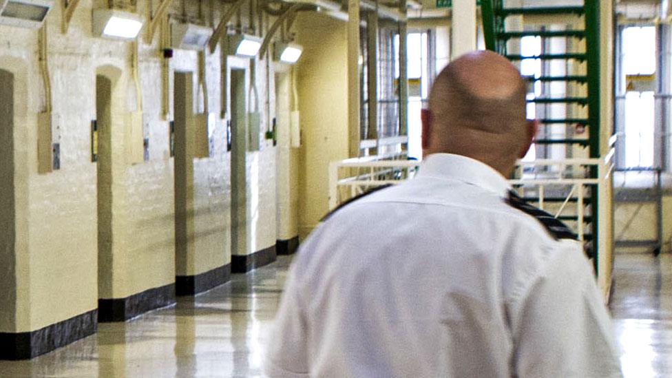 File image of a prison officer in HMP Portland prison