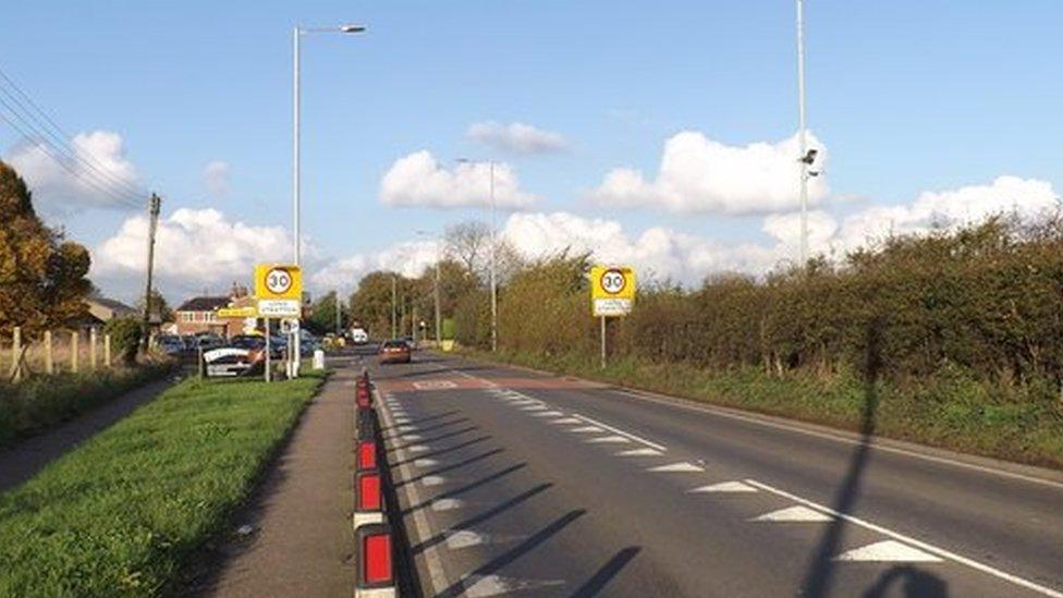 The A140 through Long Stratton