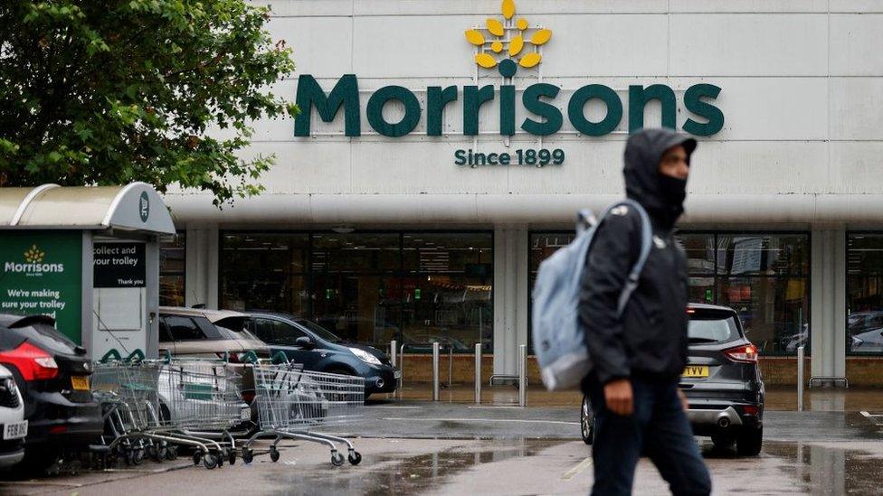 A shopper outside Morrisons