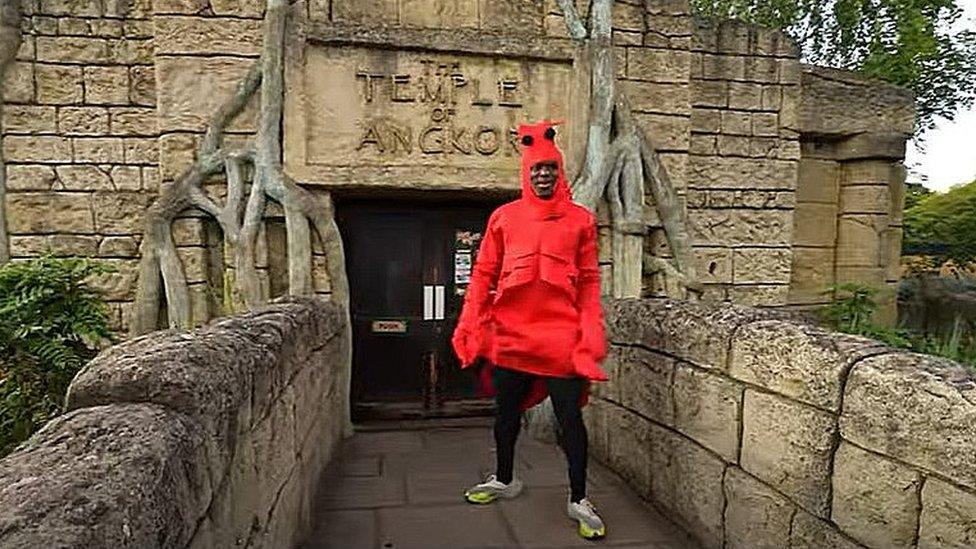 KSI dressed as a lobster