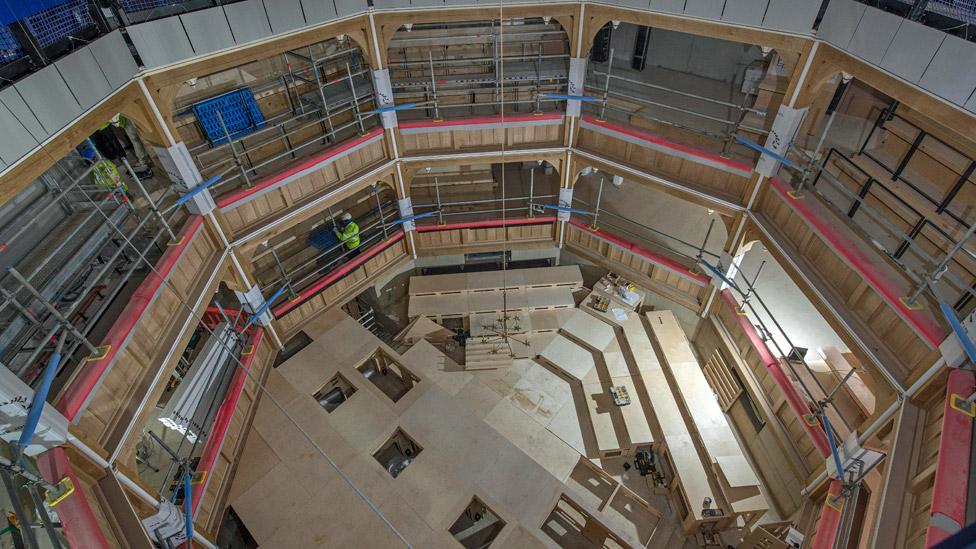 Shakespeare North Playhouse interior under construction