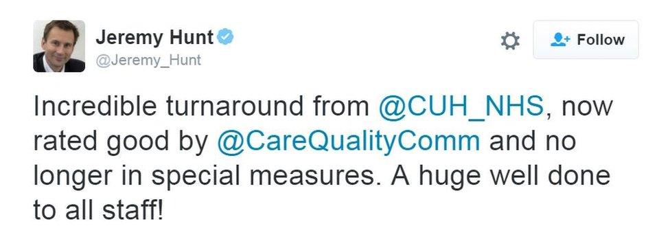 Tweet from Jeremy Hunt