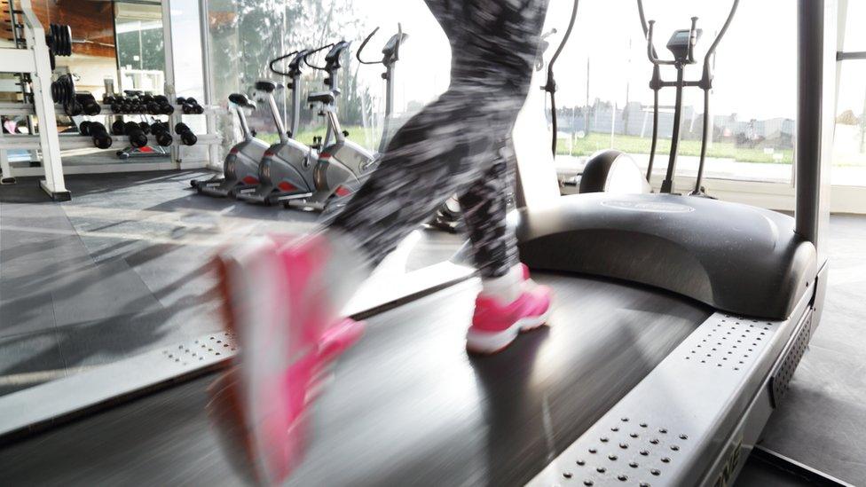 Woman on treadmill