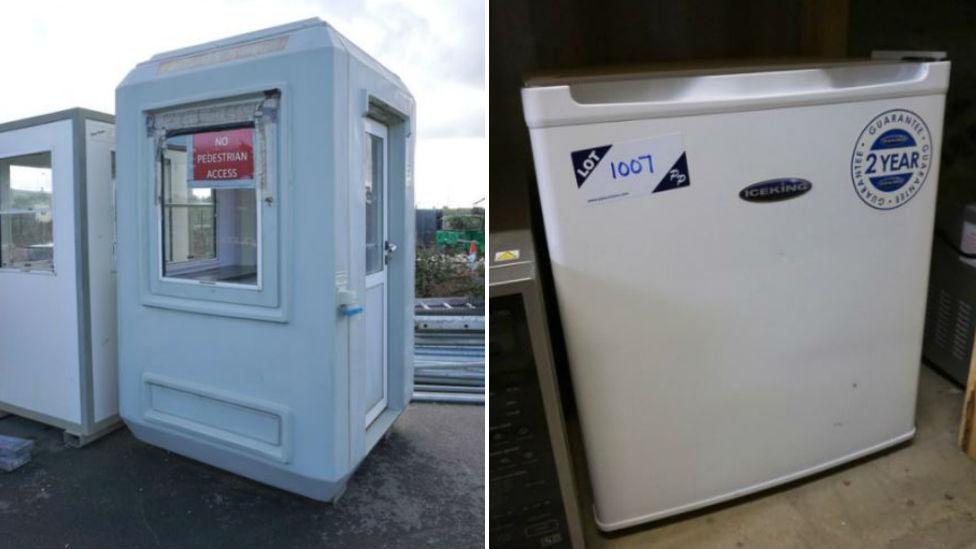 Security cabin and mini-fridge