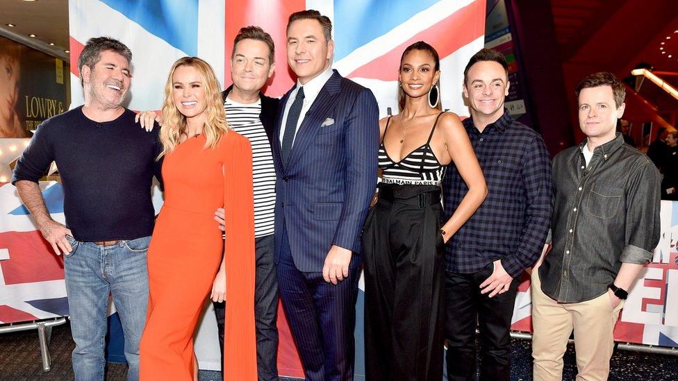 Simon Cowell (left) with his fellow Britain's Get Talent judges, and hosts Ant & Dec