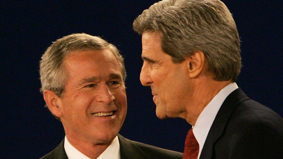 George Bush and John Kerry