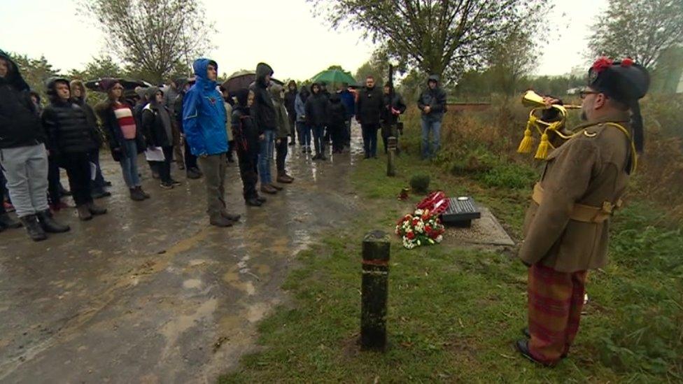 Harry Patch replacement stone ceremony