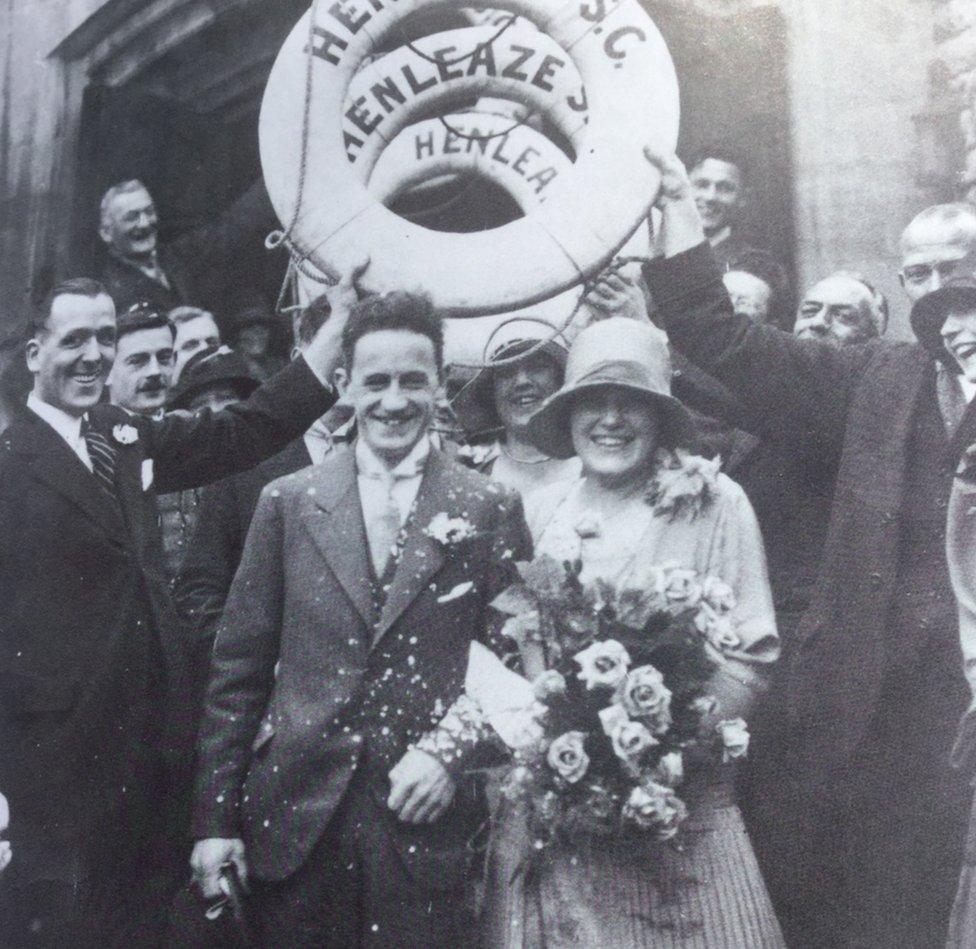 Janet Cocks' parents on their wedding day