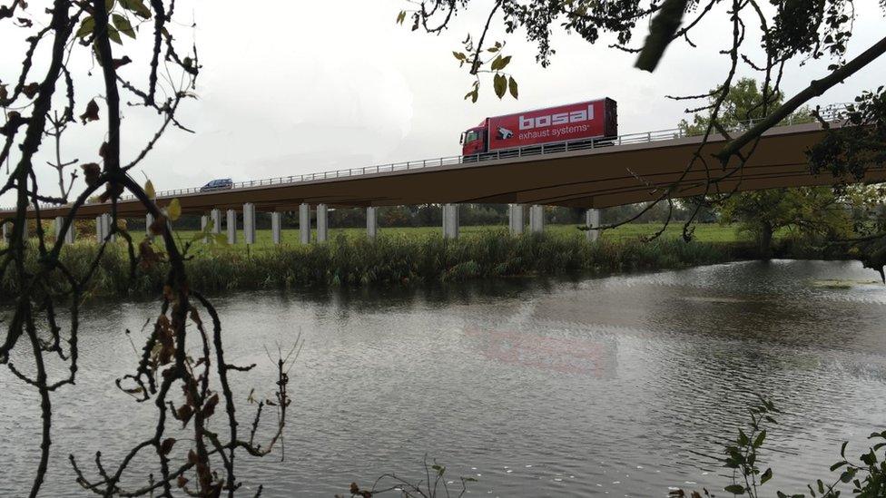 Artist's impression of A14 river crossing