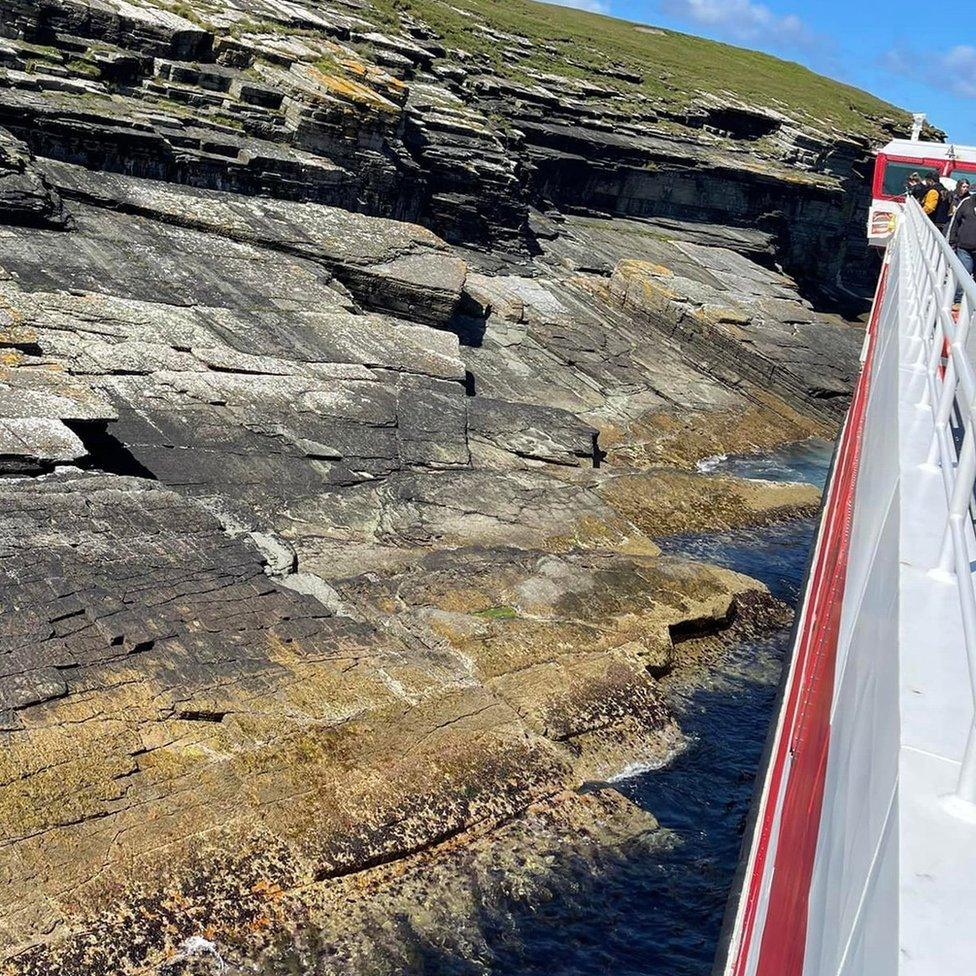 Ferry runs aground