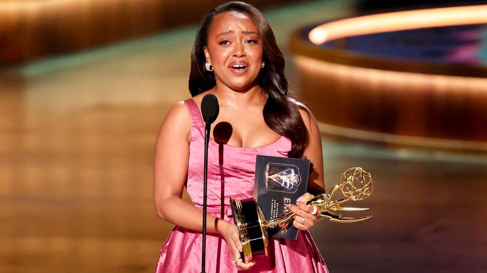 Quinta Brunson at the 75th Primetime Emmy Awards held at the Peacock Theater on January 15, 2024 in Los Angeles, California