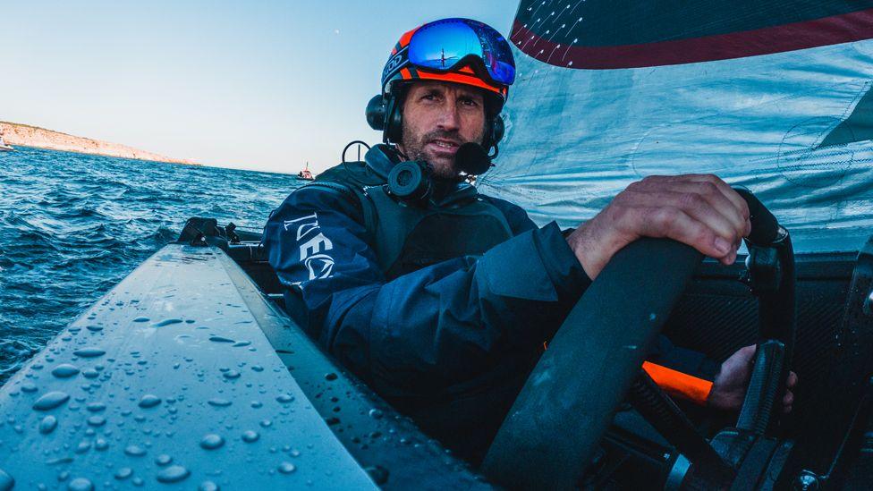 Sir Ben Ainslie in a boat