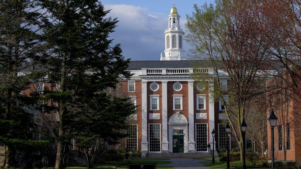 A view of the Business School campus of Harvard University in Cambridge, Massachusetts, U.S