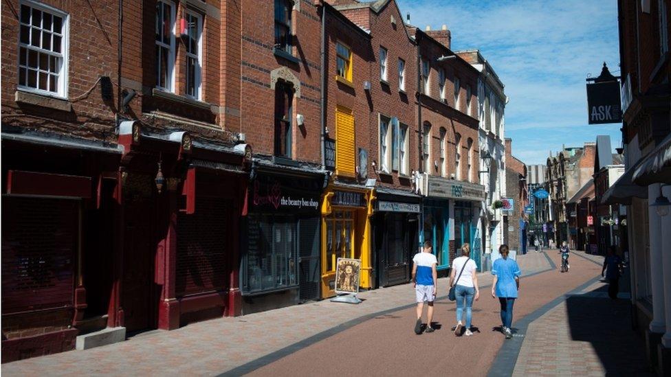 Street in Leicester 30 July 2020