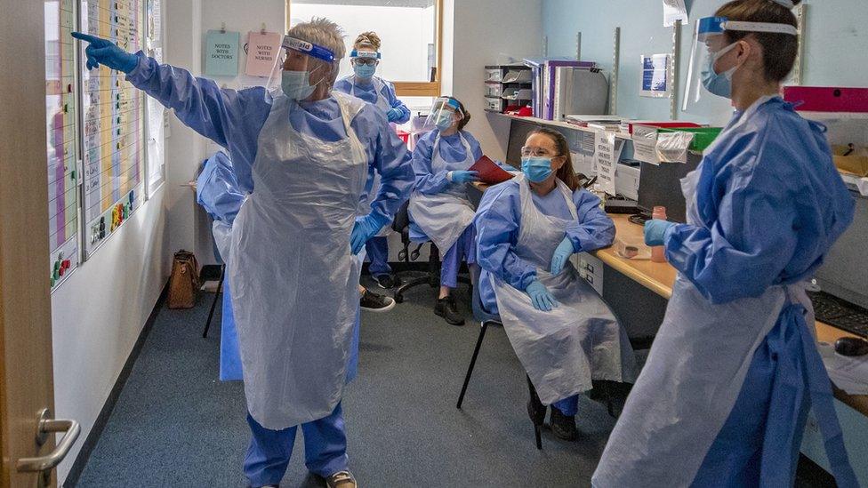 Nurses at Whiston Hospital in Merseyside