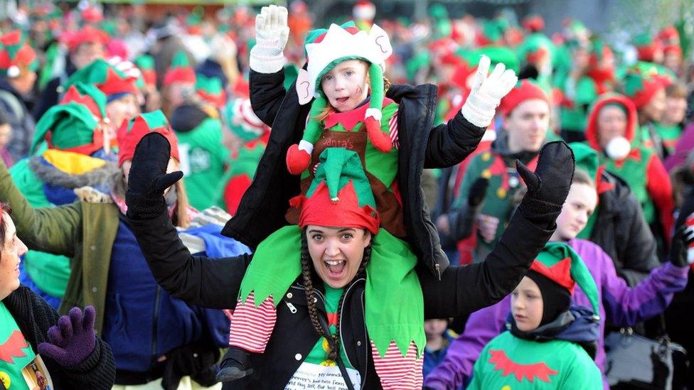 A woman and girl take part