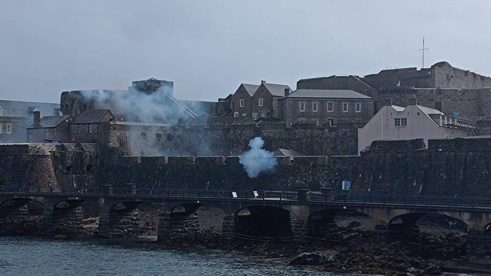 Gun salute at Castle Cornet