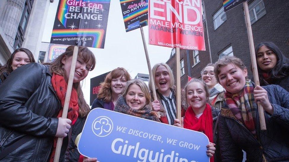 Charlotte at a women's march