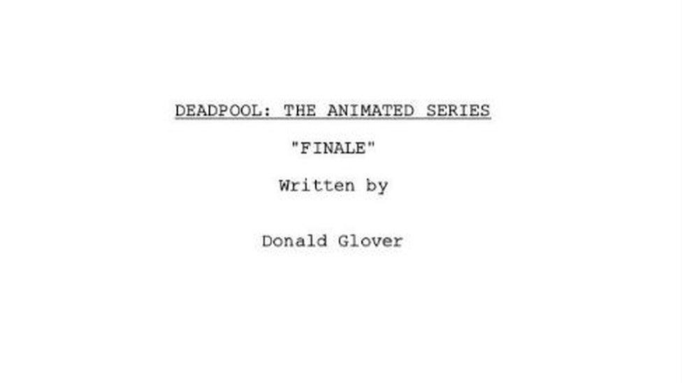 The cover to Donald Glover's Deadpool script