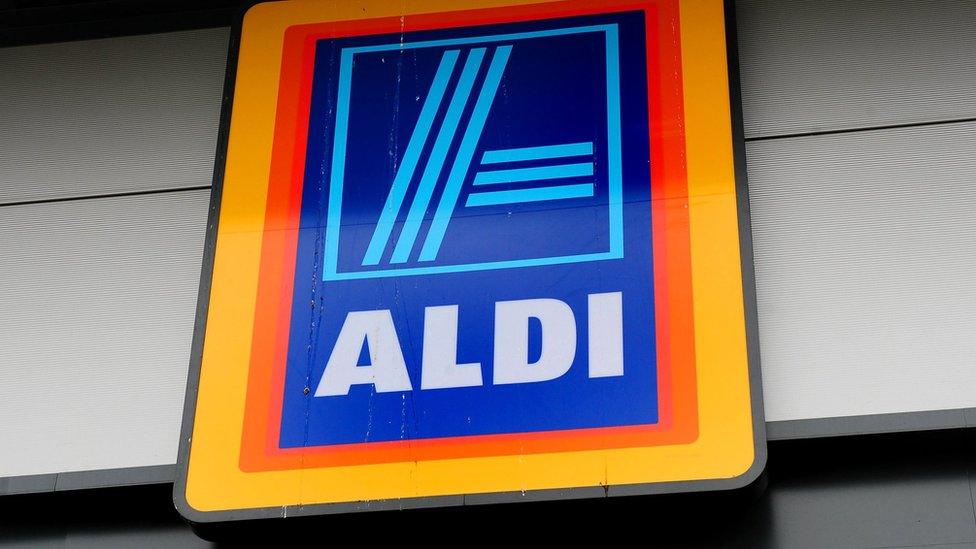 Aldi supermarket store sign