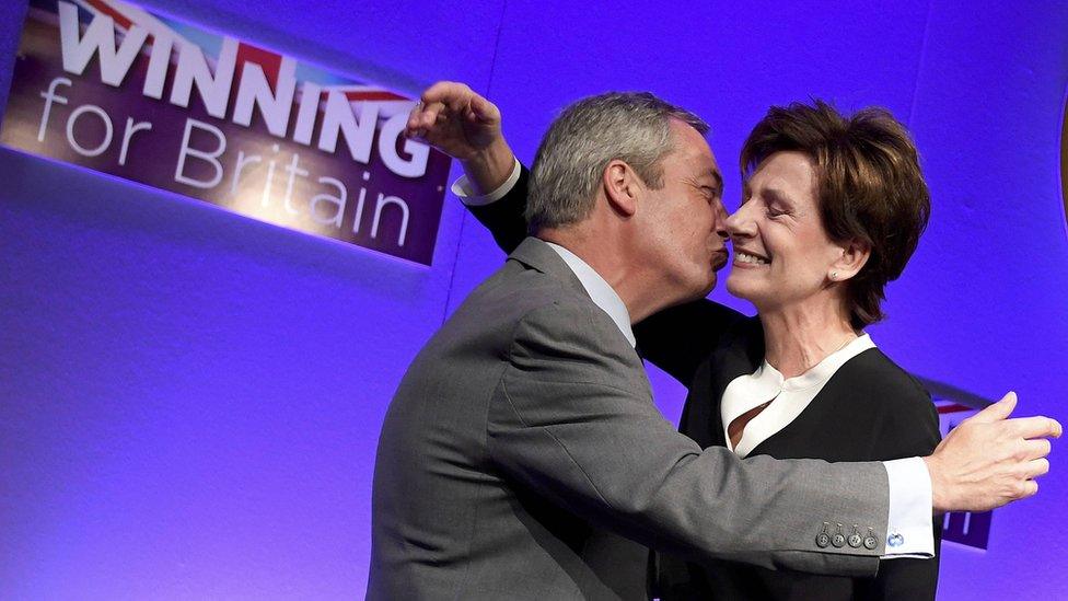 Nigel Farage congratulates new leader Diane James