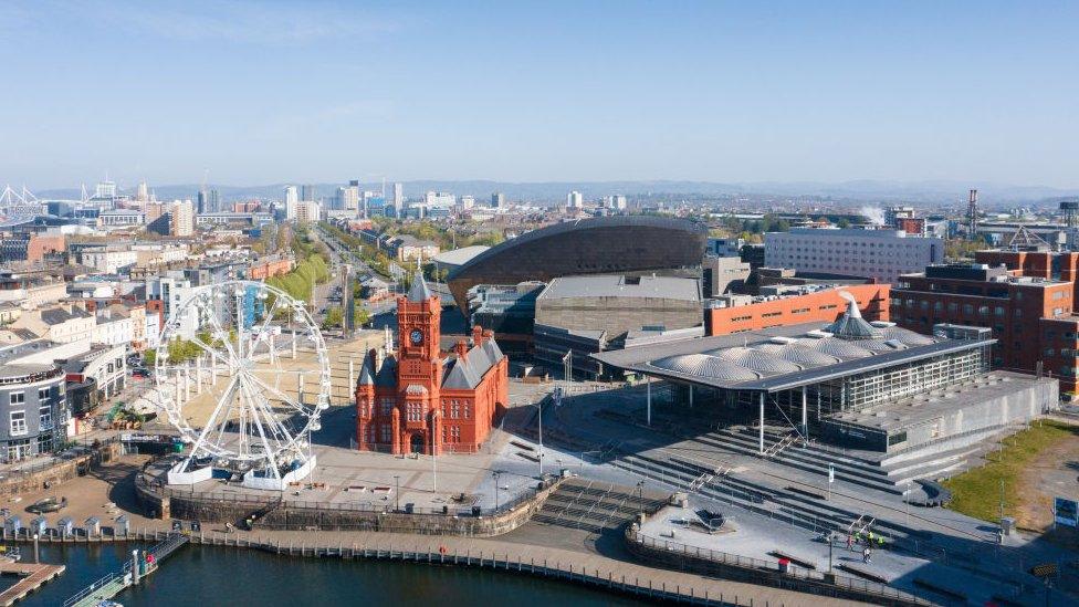 Cardiff Bay aerial shot