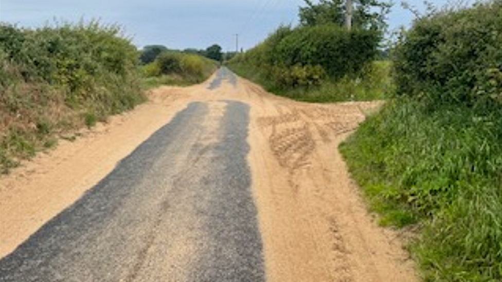 Broken road from Deben Peninsular