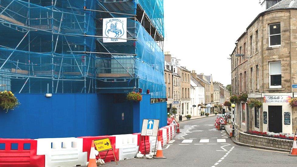 Scaffolding on building