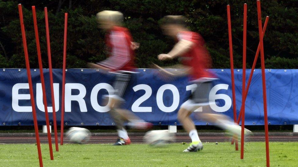 Wales players training