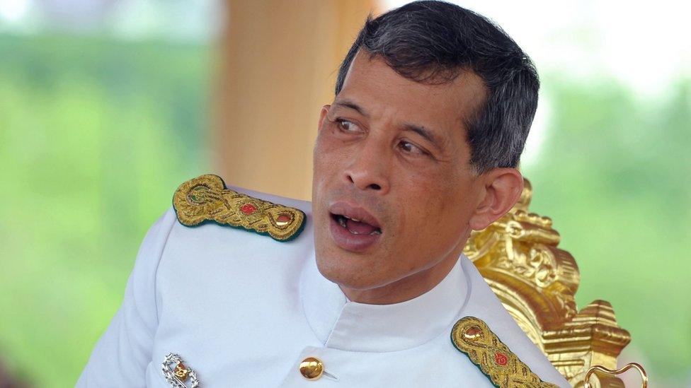 This file photo taken on 11 May 2009 shows Thai Crown Prince Maha Vajiralongkorn observing the annual ploughing ceremony at Sanam Luang in Bangkok.