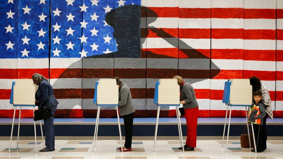 Voting booths in Richmond, Virginia