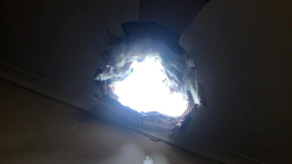 Hole in roof