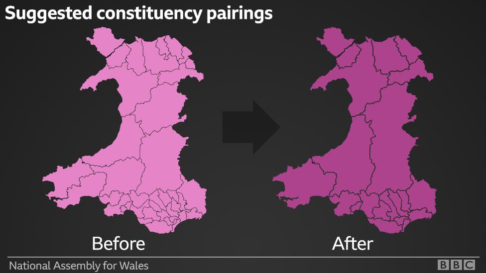 Map of proposed paired constituencies