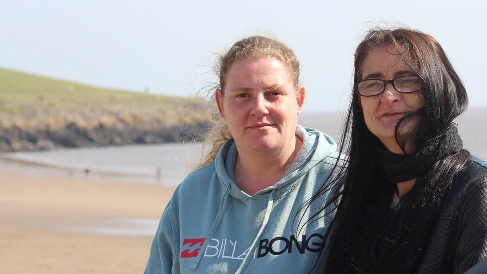 Picture of Sally Ambridge and Joanne Down on the coast at Barry. They were both victims of Peter and Avril Griffiths