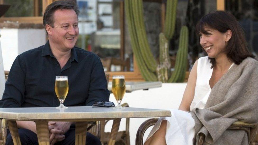 David and Samantha Cameron in Lanzarote