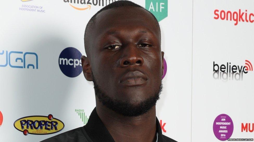 Stormzy at a press event
