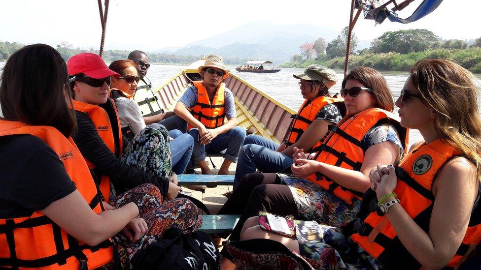 Peace fellows on the Mekong River