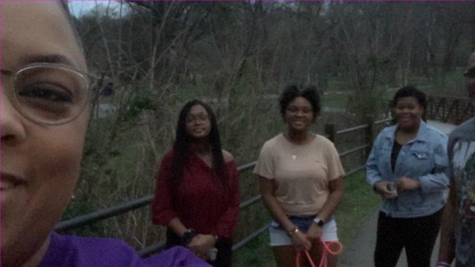 Vangie Williams and her daughters, LeAna, Leila and Lylia, and her husband, Glenn enjoy the Rappahannock River