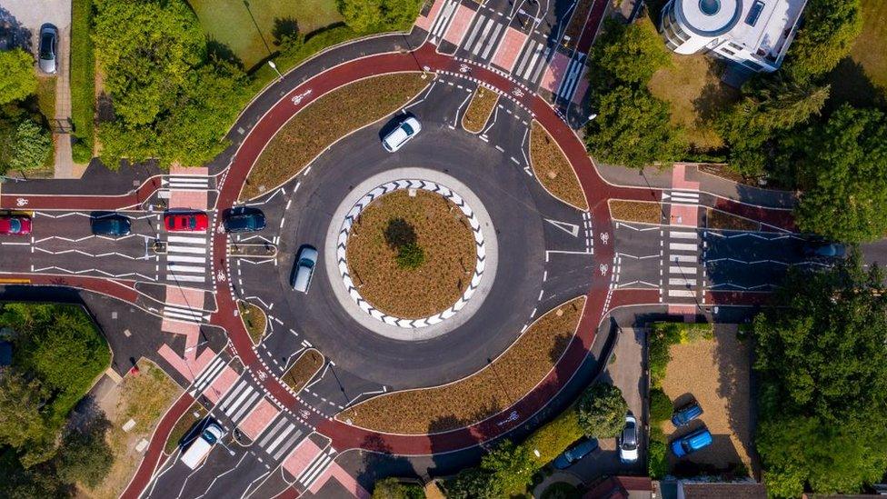 Dutch-style roundabout in Cambridge